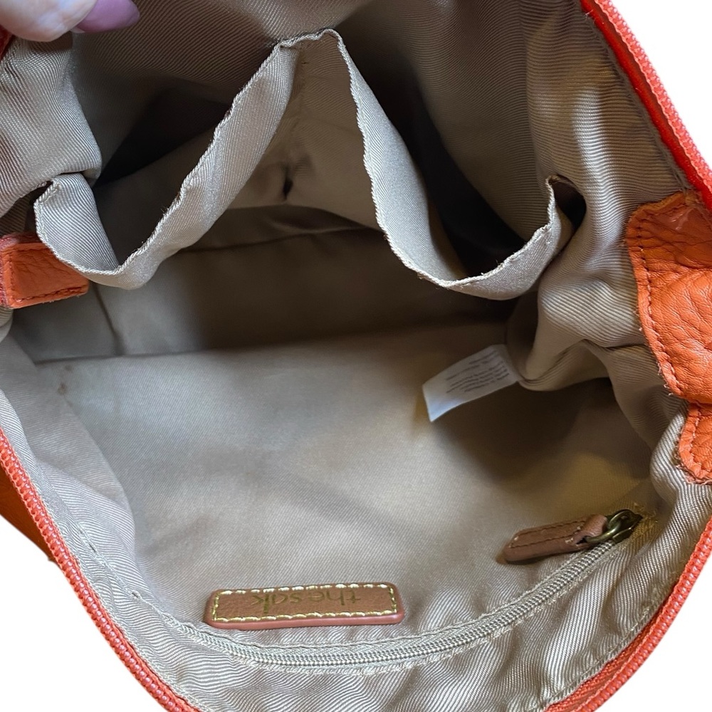 The Sak Iris Medium Orange Leather Hobo Shoulder Bag - Picture 16 of 16